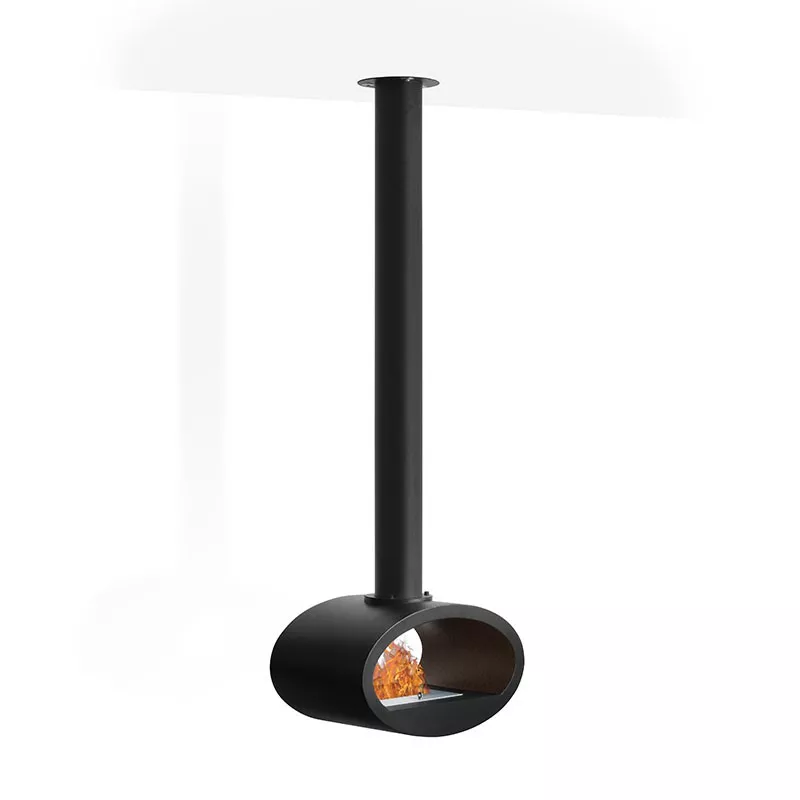 Chimenea mural Ellipse Color Negro Opción Modelo pequeño (H. 189cm) Apertura Abierto por 2 lados