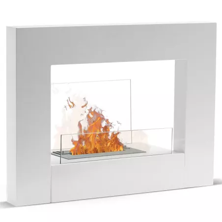 Lungola chimenea de biodiseño Color Blanco Quemador 1.5L/3kW