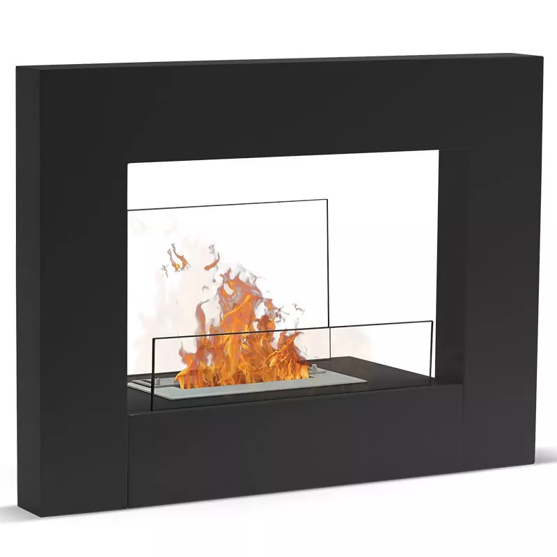 Lungola chimenea de biodiseño Color Negro Quemador 1.5L/3kW