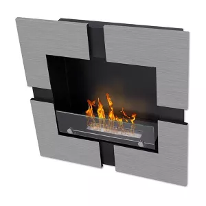 chimenea de etanol de pared, negra Quattro