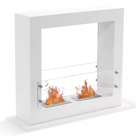 Chimenea independiente Zenith XL, 6 kW de potencia calorífica Color Blanco Tamaño 2 quemadores