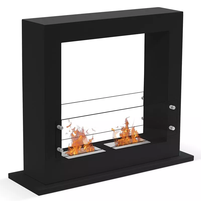 Chimenea independiente Zenith XL, 6 kW de potencia calorífica Color Negro Tamaño 2 quemadores