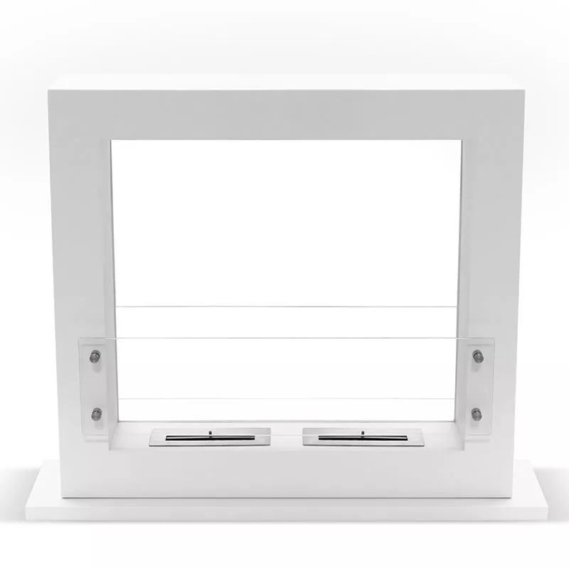 Chimenea independiente Zenith XL, 6 kW de potencia calorífica Color Blanco Tamaño 2 quemadores