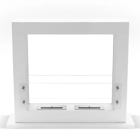 Chimenea independiente Zenith XL, 6 kW de potencia calorífica Color Blanco Tamaño 2 quemadores