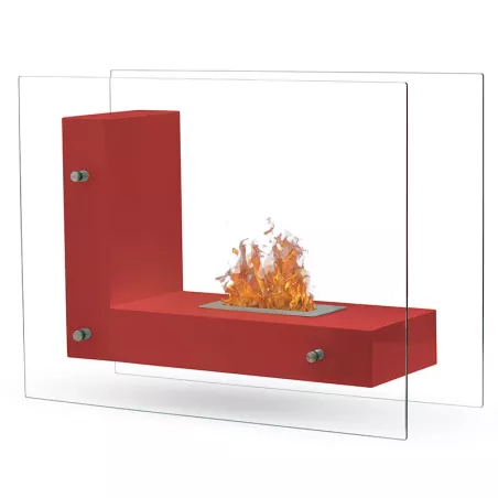 LunaChimenea de etanol , chimenea de pie 3kW Color Rojo Quemador 1.5L/2,7kW