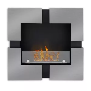 chimenea de etanol mural de acero inoxidable Quattro