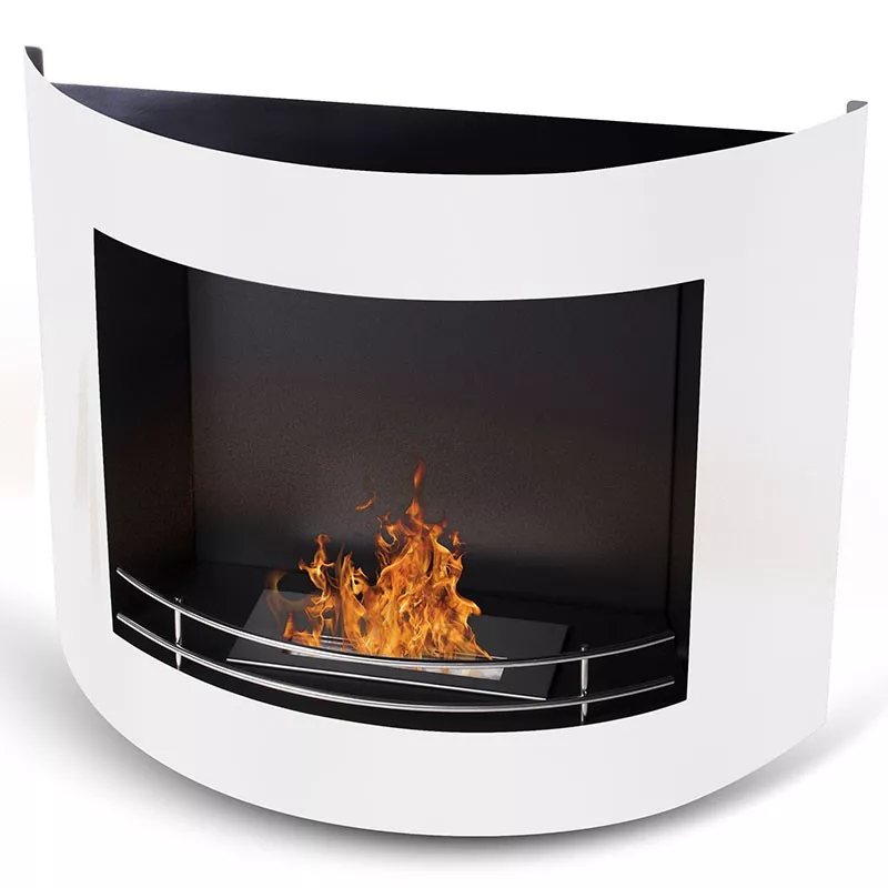 HarmonieChimenea de etanol , 84x27x68cm Color Blanco Quemador 2.2L/4kW