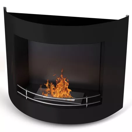 HarmonieChimenea de etanol , 84x27x68cm Color Negro Quemador 2.2L/4kW