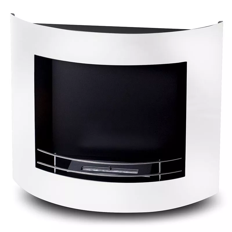 HarmonieChimenea de etanol , 84x27x68cm Color Blanco Quemador 2.2L/4kW