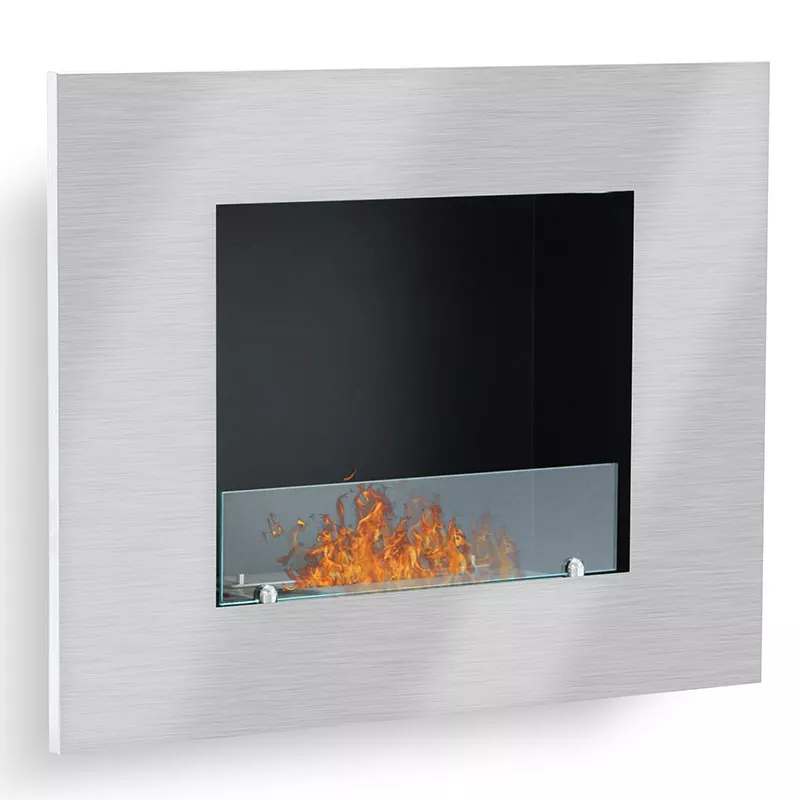 Firenox Chimenea bioetanol Vario, 80x59x18cm Color Acero inoxidable cepillado