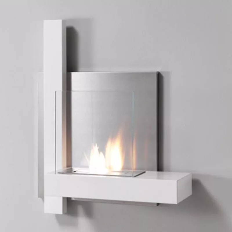 Melrose Chimenea mural de etanol : Wikao Color Blanco
