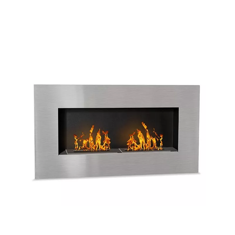 Firenox Chimenea de etanol de dos quemadores XL : Wikao Color Acero inoxidable cepillado