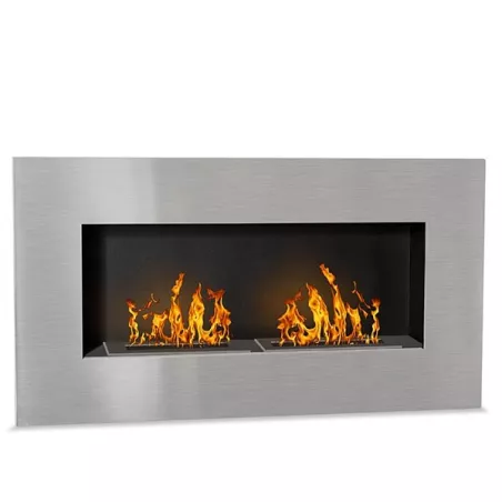 Firenox Chimenea de etanol de dos quemadores XL : Wikao Color Acero inoxidable cepillado