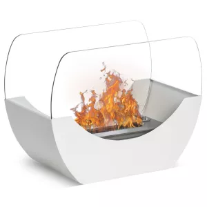 Mesa blanca chimenea de etanol Chloe