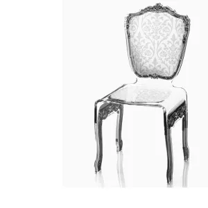 Silla barroca de plexiglás transparente