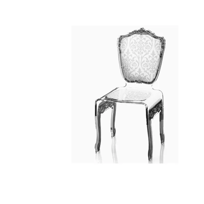 Silla barroca de plexiglás transparente Color Blanco