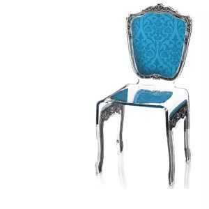 Silla barroca de plexiglás transparente