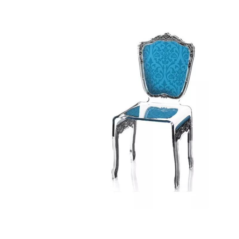 Silla barroca de plexiglás transparente Color Azul