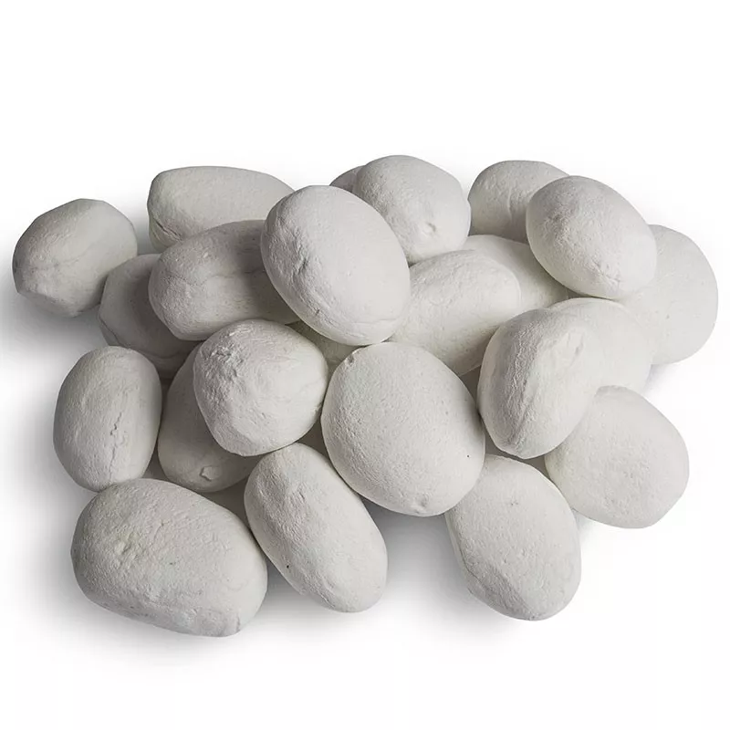 Juego de 24 guijarros decorativos para chimeneas de etanol: Wikao Color Blanco