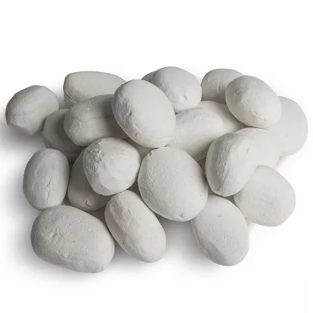 Juego de 24 guijarros decorativos para chimeneas de etanol: Wikao Color Blanco