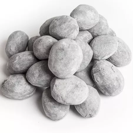 Juego de 24 guijarros decorativos para chimeneas de etanol: Wikao Color Gris