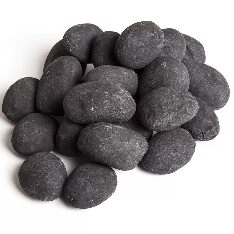 Juego de 24 guijarros decorativos para chimeneas de etanol: Wikao Color Negro