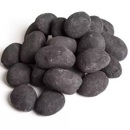 Juego de 24 guijarros decorativos para chimeneas de etanol: Wikao Color Negro