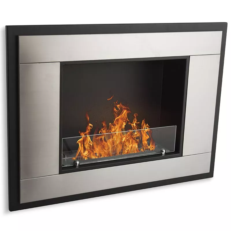 Chimenea de bioetanol InVivo 4kW, 80x18x59 cm Color Acero inoxidable cepillado