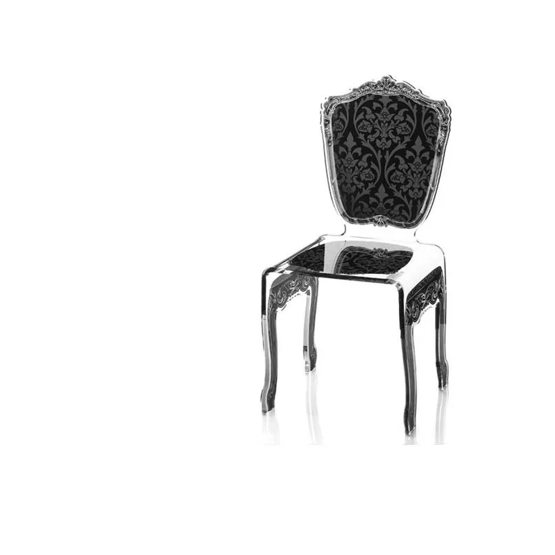 Silla barroca de plexiglás transparente Color Negro