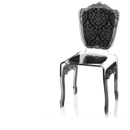 Silla barroca de plexiglás transparente Color Negro