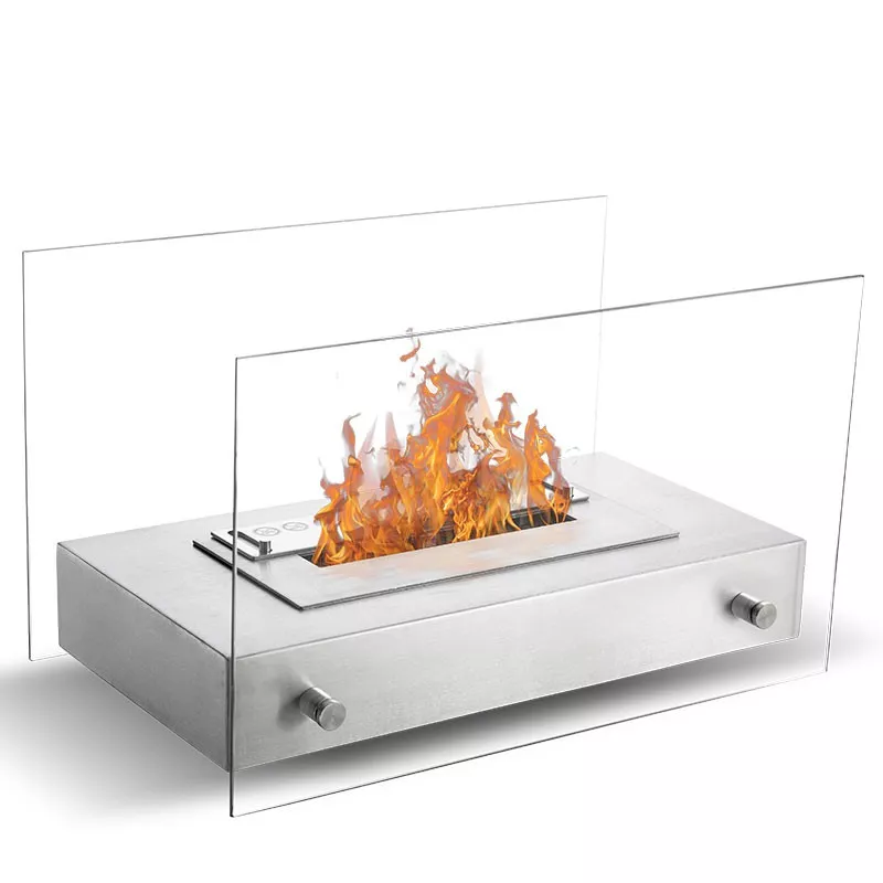Chimenea de etanol de sobremesa Novita Color Acero inoxidable cepillado