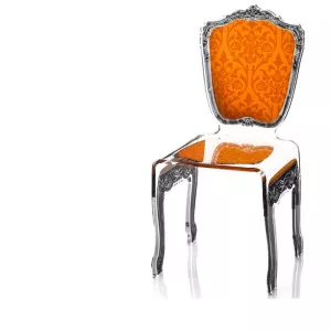 Silla barroca de plexiglás transparente