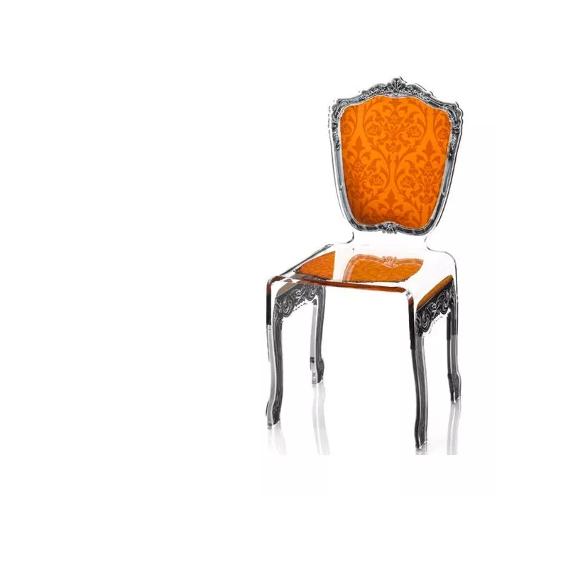 Silla barroca de plexiglás transparente Color Naranja