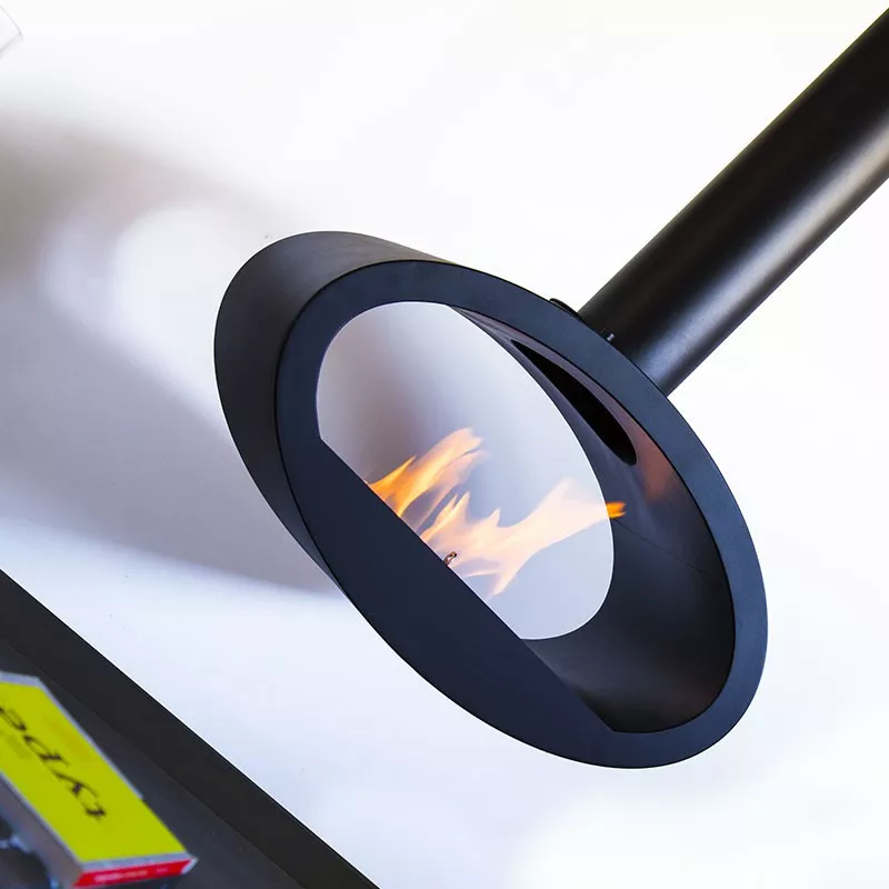 Chimenea mural Ellipse Color Negro Opción Modelo pequeño (H. 189cm) Apertura Abierto por 2 lados