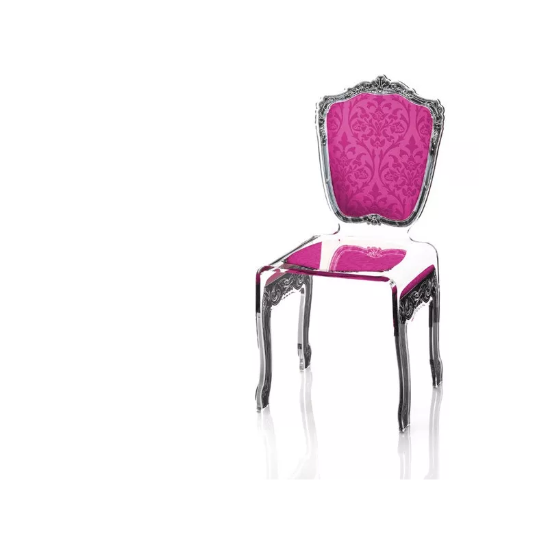 Silla barroca de plexiglás transparente Color Rosa