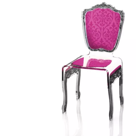 Silla barroca de plexiglás transparente Color Rosa