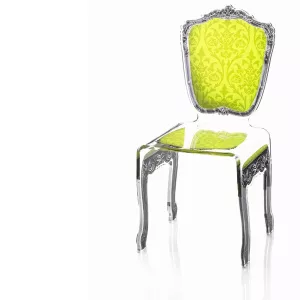 Silla barroca de plexiglás transparente