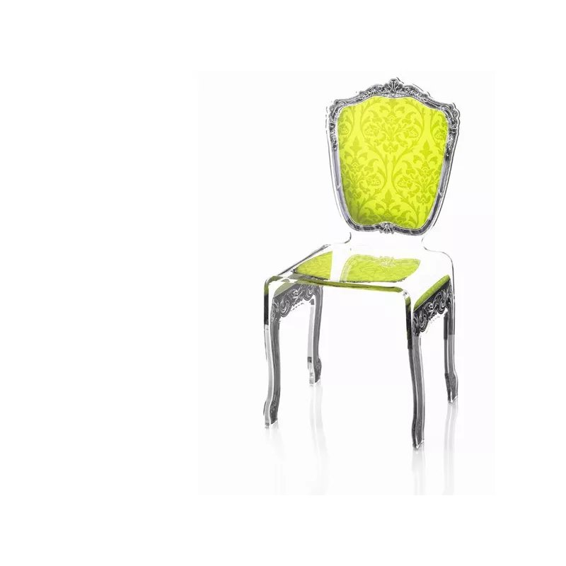 Silla barroca de plexiglás transparente Color Verde