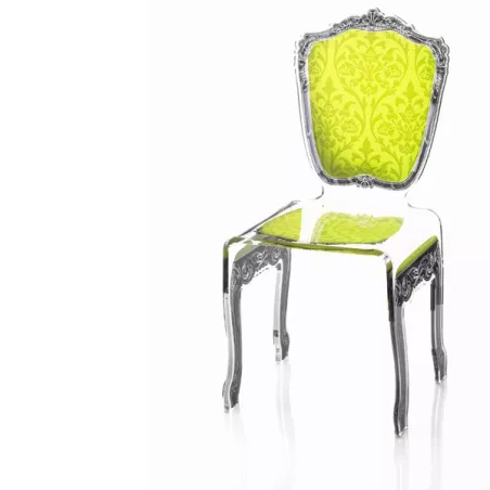 Silla barroca de plexiglás transparente Color Verde
