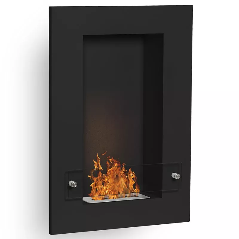 VertigoChimenea de etanol de pared , 80x56x16cm Color Negro