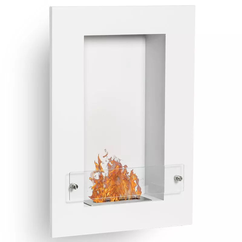 VertigoChimenea de etanol de pared , 80x56x16cm Color Blanco