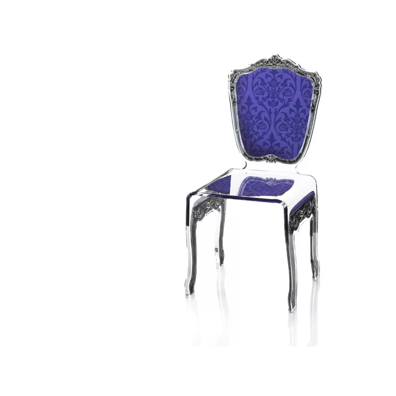 Silla barroca de plexiglás transparente Color Violeta
