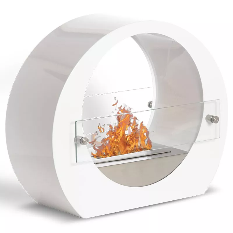 Chimenea de etanol de pie Manhattan, 2,7 kW Color Blanco