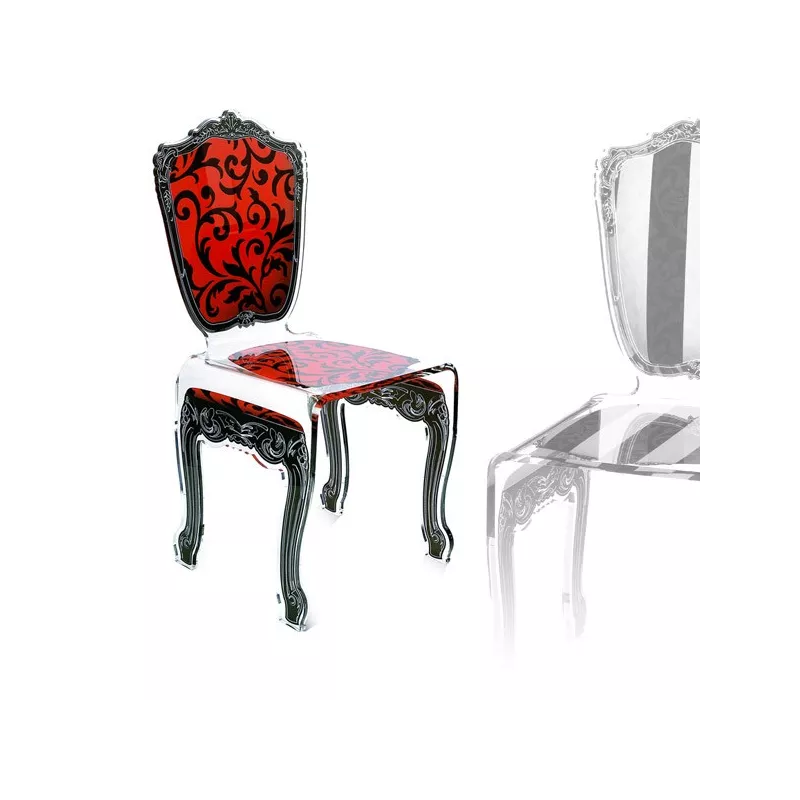 Silla barroca de plexiglás transparente