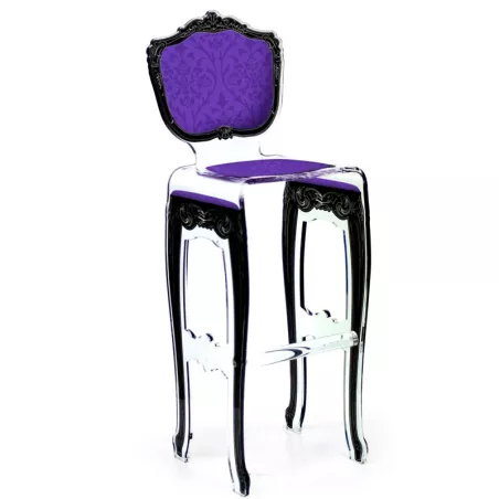 Taburete alto barroco de Acrila Color Violeta