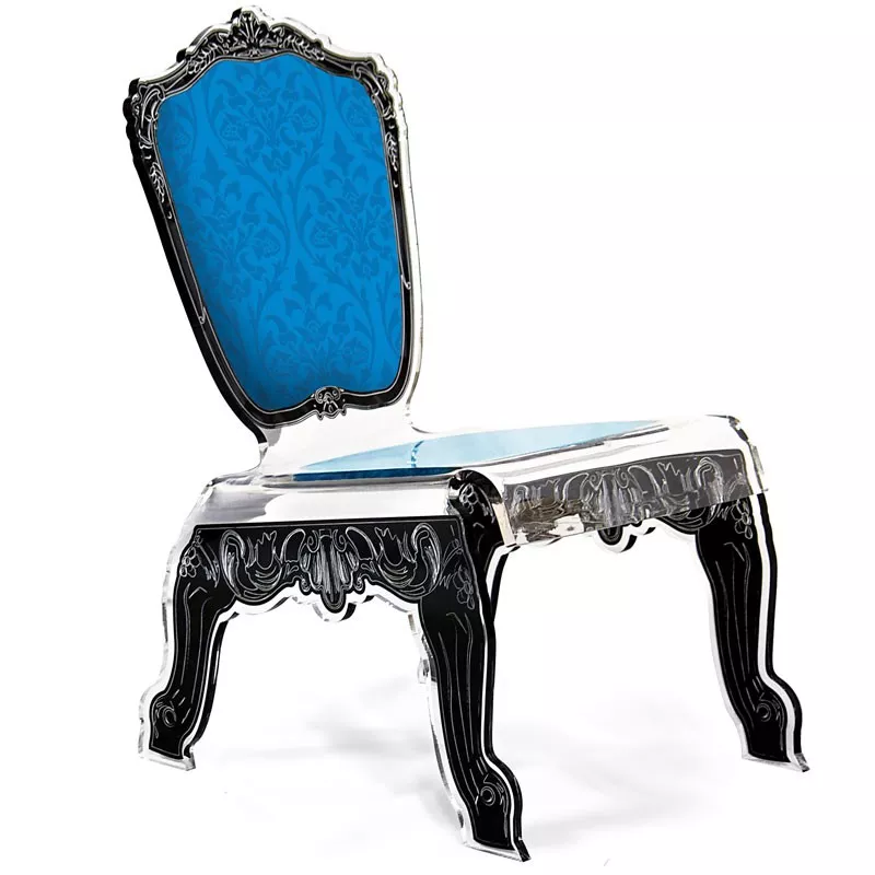 Silla baja barroca Acrila Color Azul