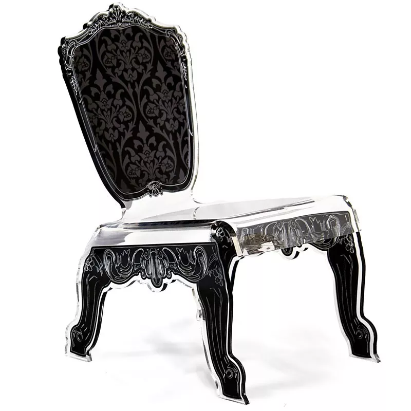 Silla baja barroca Acrila Color Negro