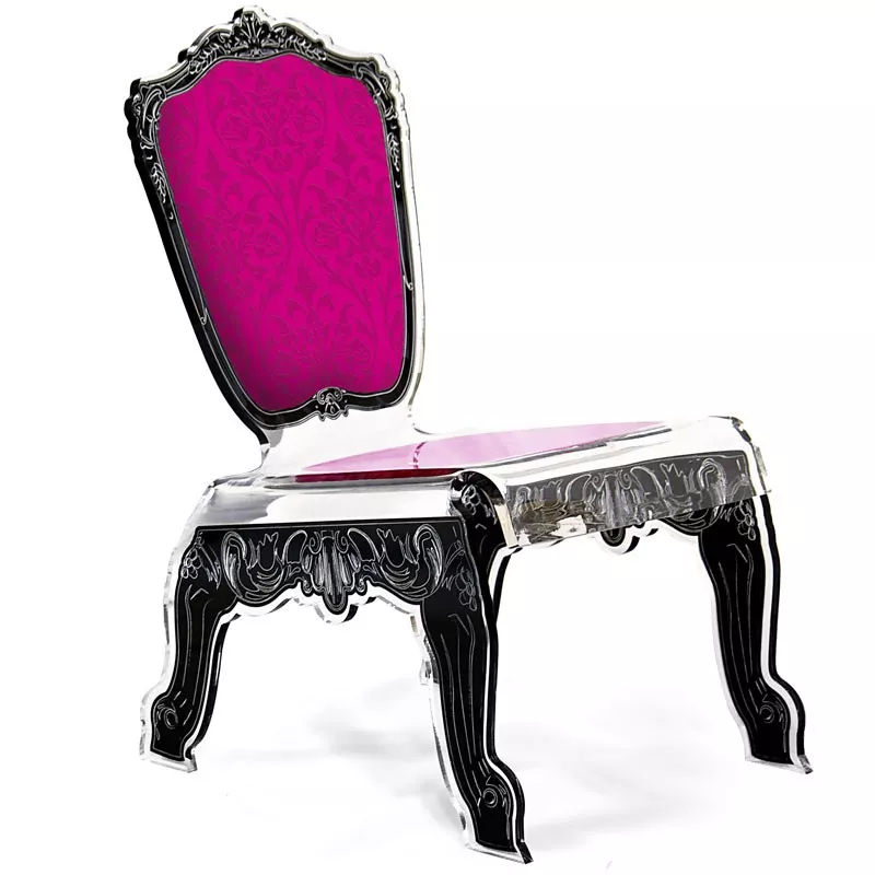 Silla baja barroca Acrila Color Rosa