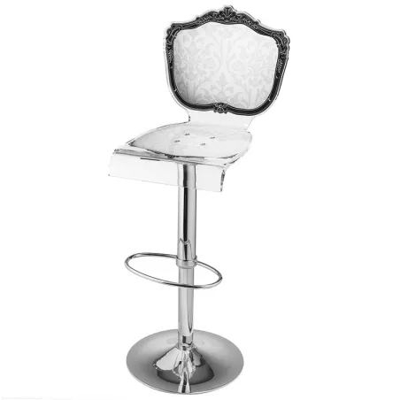 Taburete Capiton de plexiglás sobre bastidor Color Blanco