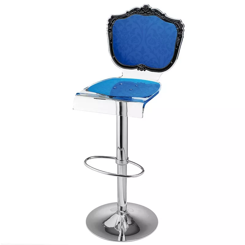 Taburete Capiton de plexiglás sobre bastidor Color Azul